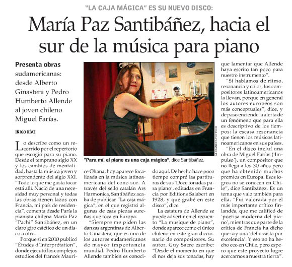 el mercurio maría paz santibáñez, la caja mágica